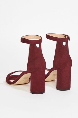 Sandales à talons en cuir de chèvre nubuck 75Lessnudist - Bordeaux