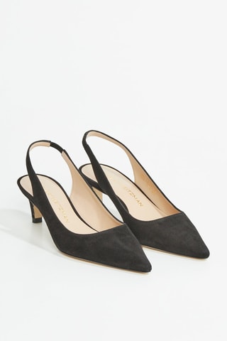 Escarpins en cuir de chèvre nubuck Stuart - Noir