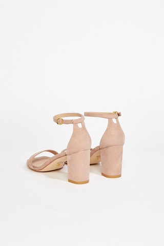 Sandales à talons en cuir de chèvre nubuck Nudistcurve - Beige