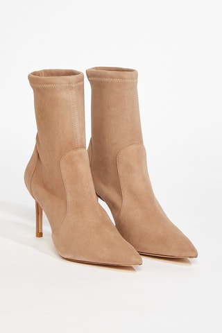 Bottines en cuir d’agneau nubuck Stuart - Marron clair