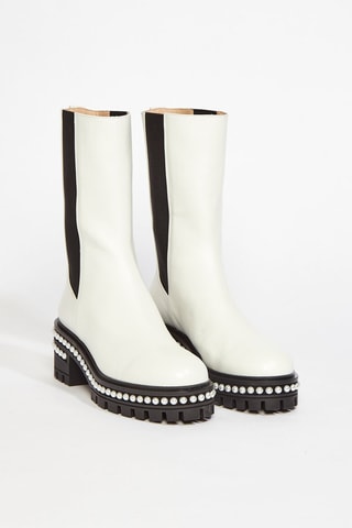 Bottines Chelsea en cuir de veau Soho - Blanc