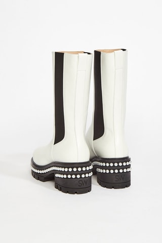 Bottines Chelsea en cuir de veau Soho - Blanc