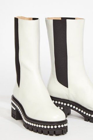 Bottines Chelsea en cuir de veau Soho - Blanc