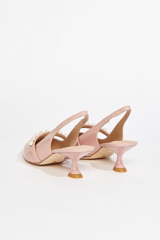 Sandales à talons en cuir de veau verni Gldie - Rose