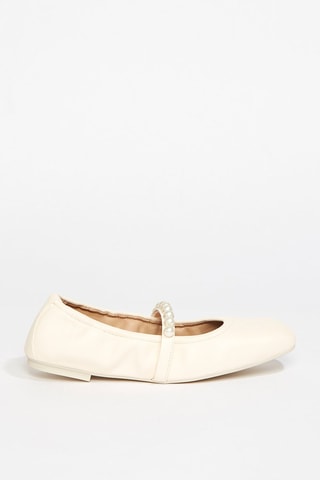 Babies en cuir d’agneau nubuck Goldie - Nude