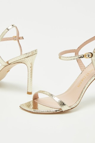 Sandales à talons en cuir Alonza Doré - Stuart Weitzman