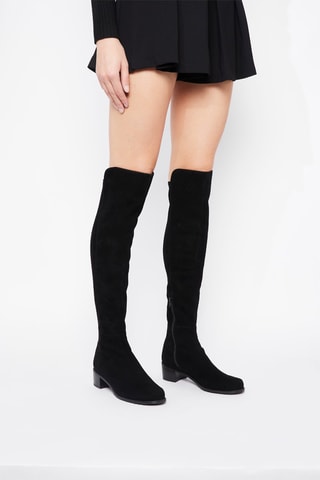 Cuissardes en cuir de chèvre nubuck City Block - Noir