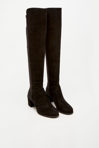 Cuissardes en cuir de chèvre nubuck City Block - Noir