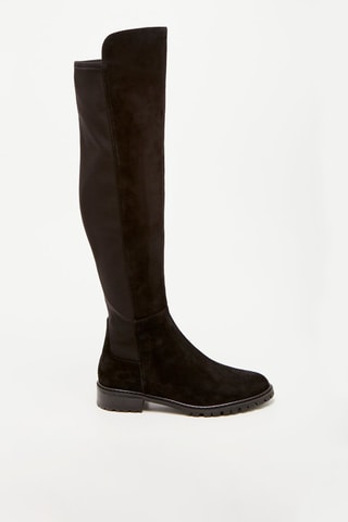 Cuissardes en cuir de chèvre nubuck City - Noir