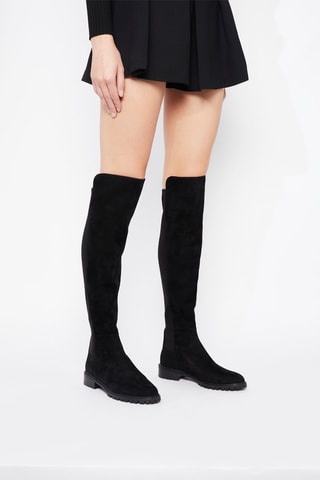 Cuissardes en cuir de chèvre nubuck City - Noir