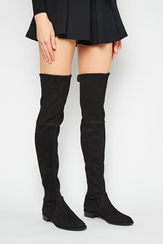 Cuissardes en cuir de chèvre Lowland - Noir - Stuart Weitzman