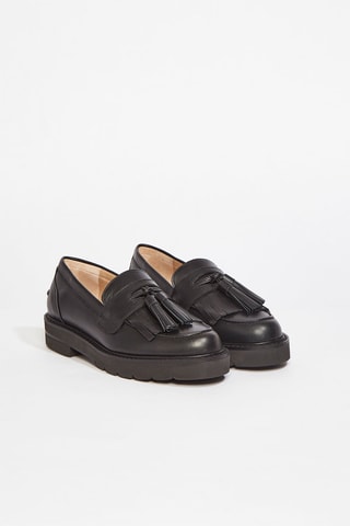 Mocassins en cuir de chèvre Mila - Noir