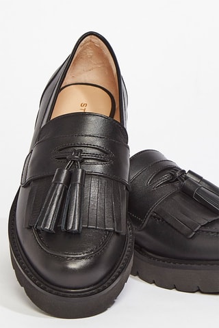Mocassins en cuir de chèvre Mila - Noir