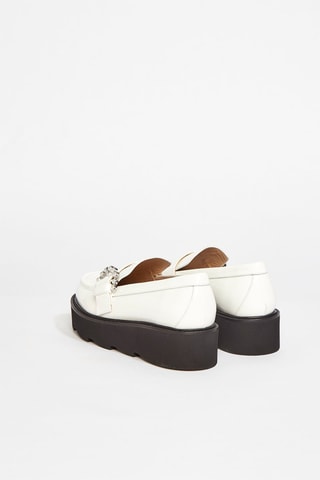 Mocassins plateformes en cuir de veau Piper - Blanc