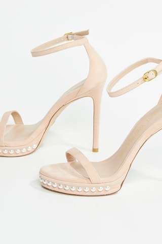 Sandales en cuir de chèvre Nudistdisco - Rose poudré