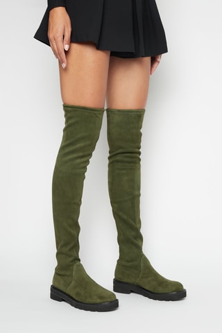 Cuissardes en nubuck Lowland Kaki - Stuart Weitzman