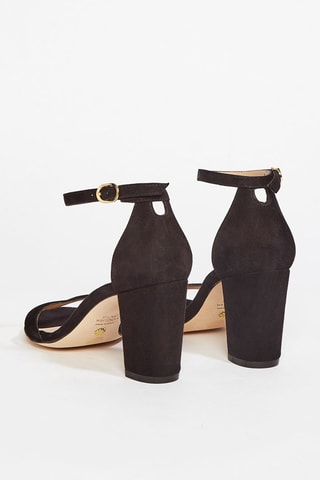 Sandales à talons en cuir de chèvre nubuck Nearlynude - Noir