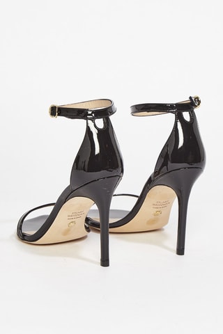 Sandales à talons en cuir de veau verni Nudistcurve - Noir