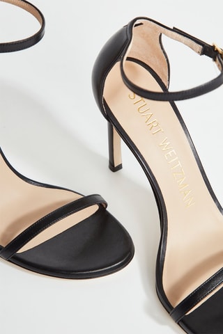 Sandales à talons en cuir - Noir