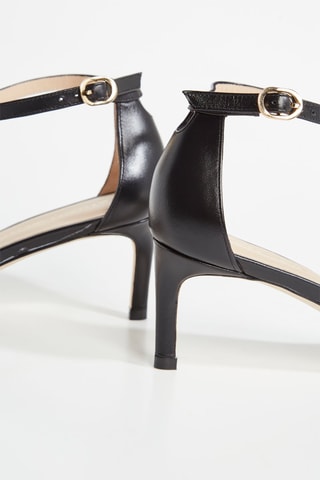 Sandales à talons en cuir - Noir