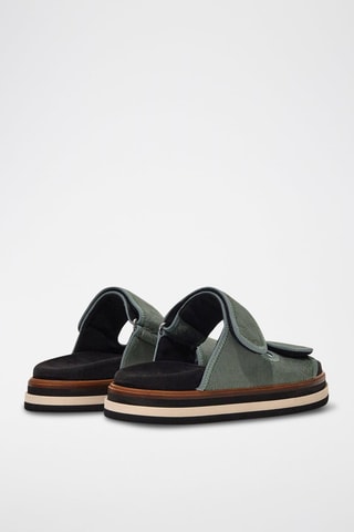 Sandales plateformes en cuir - Vert