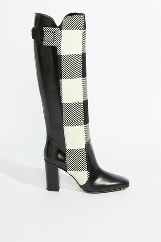 Bottes en cuir et laine - Noir