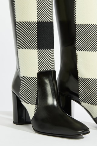 Bottes en cuir et laine - Noir