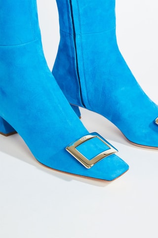 Cuissardes en nubuck - Bleu