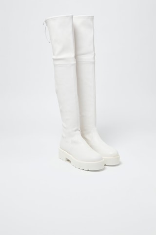 Cuissardes en cuir Lowland Ultralift - Blanc - Stuart Weitzman