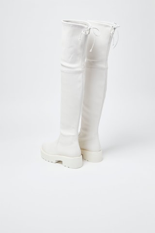 Cuissardes en cuir Lowland Ultralift - Blanc - Stuart Weitzman