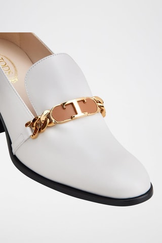 Mocassins à talons en cuir - Blanc