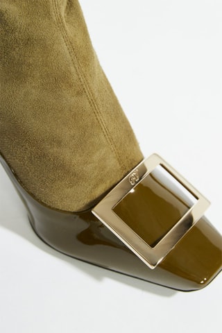 Cuissardes en cuir - Kaki