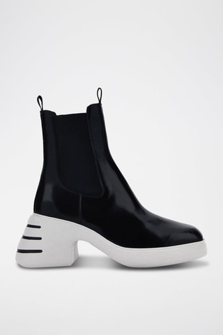 Boots à talons en cuir - Noir