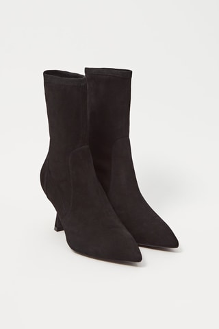 Bottines en cuir de chèvre Muna 75 Bootie - Noir