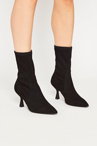 Bottines en cuir de chèvre Muna 75 Bootie - Noir