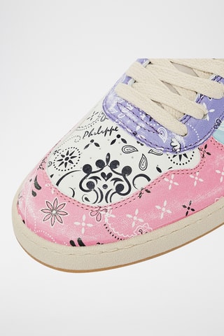 Baskets en cuir de chèvre - Blanc et rose