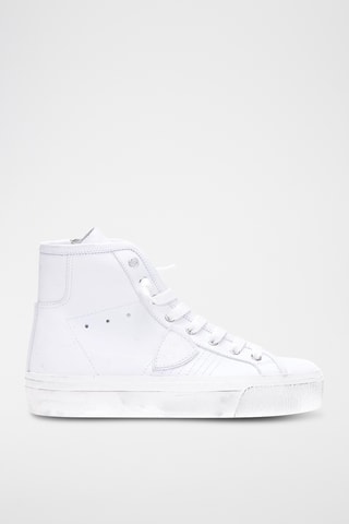 Baskets montantes en cuir - Blanc