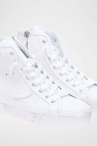 Baskets montantes en cuir - Blanc