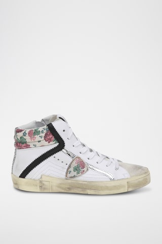 Baskets montantes en cuir - Blanc