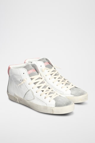 Baskets montantes en cuir - Blanc