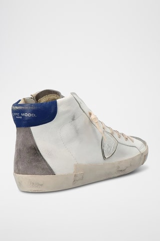 Baskets montantes en cuir - Blanc