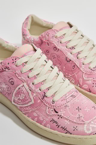 Baskets en cuir de chèvre Paisley - Rose