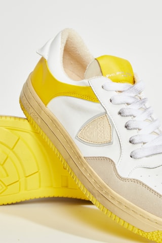 Baskets en cuir Recycle' Mixage - Blanc