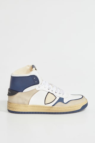 Baskets montantes en cuir Recycle' Mixage - Blanc