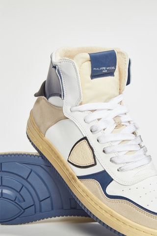 Baskets montantes en cuir Recycle' Mixage - Blanc