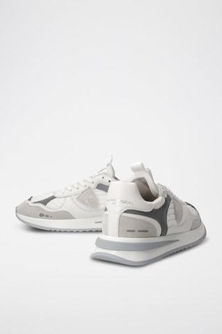 Baskets en cuir Olympique - Blanc et gris