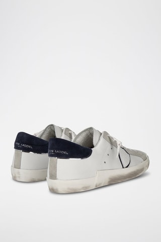 Baskets en cuir de veau PRSX - Blanc et bleu nuit