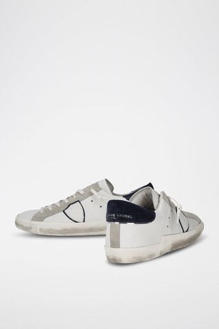 Baskets en cuir de veau PRSX - Blanc et bleu nuit