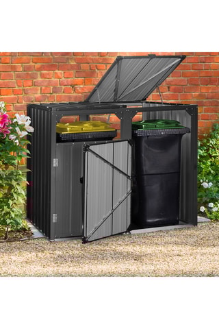 Cache-poubelles double - 147 x 80 x 120 cm