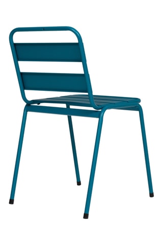 6 chaises de jardin empilables - Noir et bleu